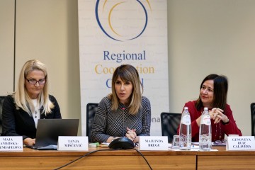 Majlinda Bregu, RCC Secretary General addressed the meeting of Coordinators in charge of MAP REA implementation in Brussels, 2 December 2019 (Photo: RCC/Laure Geerts)