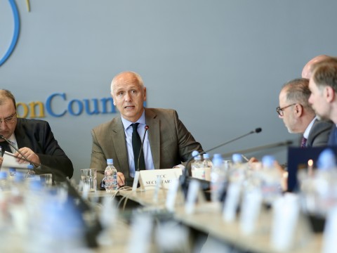 RCC Secretary General Amer Kapetanovic leading 58th Board Meeting of the Regional Cooperation Council on 12 March 2026 in Sarajevo (Photo: RCC/Jasmin Sakovic)