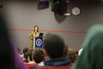 RCC Secretary General Majlinda Bregu having a lecture at International University of Sarajevo in Sarajevo on 10 November 2023 (Photo: RCC/Jasmin Sakovic)