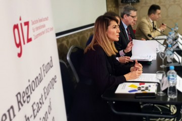 RCC Secretary General Majlinda Bregu addressing the Berlin Process Coordination Meeting of the WB6 Ministries of Foreign Affairs on 24th of April 2019 in Sarajevo (Photo: RCC/Alma Arslanagic-Pozder)