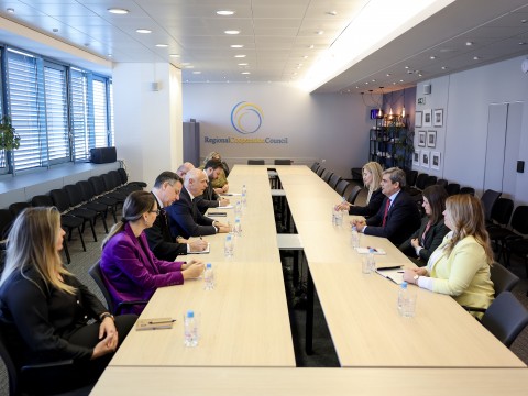 Deputy Prime Minister for International Relations and Minister of Foreign Affairs of Montenegro, Ervin Ibrahimović, visited the Regional Cooperation Council (RCC) headquarters in Sarajevo on 5 November 2025, where he met with RCC Secretary General Amer Kapetanović (Photo: Armin Durgut)