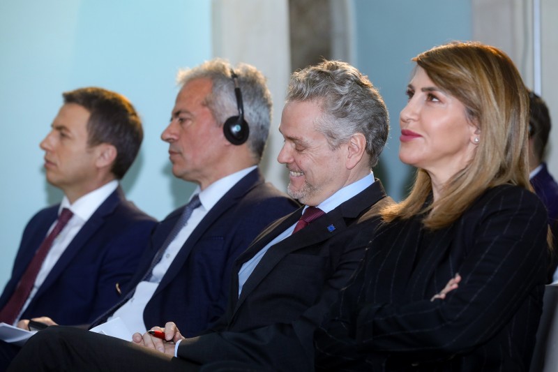 Secretary General Majlinda Bregu at the Regional Conference “Employment - Shades of Grey in the Western Balkans: Regional Perspectives on Creating More and Better Jobs”, marking the beginning of the Phase two of the RCC’s Employment and Social Affairs Platform Project - ESAP 2, in Sarajevo on 28 January 2020 (Photo: RCC/Armin Durgut)