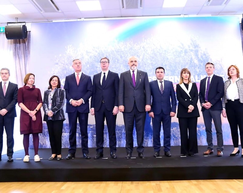RCC Secretary General, Majlinda Bregu (third from the right) at the meeting of Western Balkan Leaders in Tirana, 21 December 2019 (Photo: Courtesy of the Cabinet of Albanian Prime Minister)