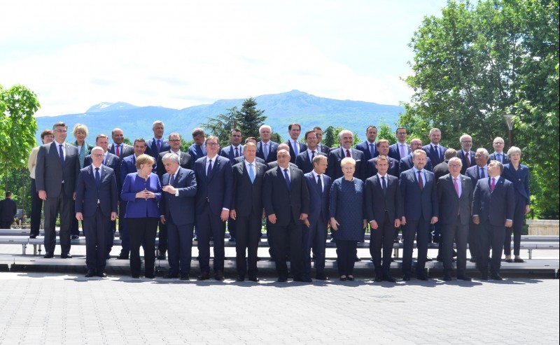 Participants of the EU-Western Balkans Summit hosted by the Bulgarian Presidency of the Council of the EU, in Sofia on 17 May 2018. RCC Secretary General Goran Svilanovic - top row, first one on the right. (Photo: Yordan Simeonov (EU2018BG))