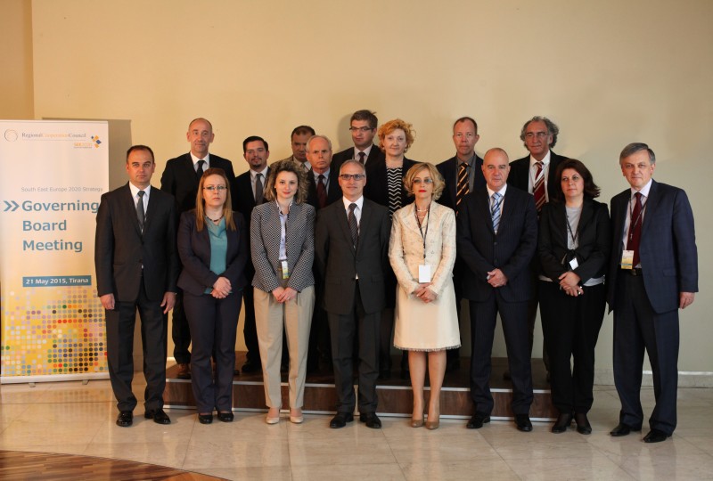 Participants of the second South East Europe 2020 Strategy (SEE 2020) Governing Board meeting, held on 21 May in Tirana, Albania. (Photo: RCC)