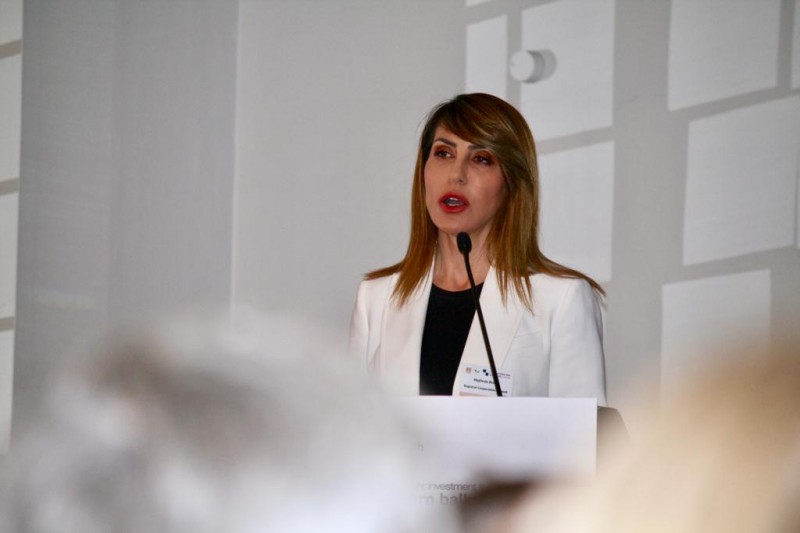 RCC Secretary General Majlinda Bregu spoke at the Financial Times Forum in London dedicated to Foreign Direct Investments in Western Balkans on 18 June 2019 (Photo: RCC/Selma Ahatovic-Lihic)