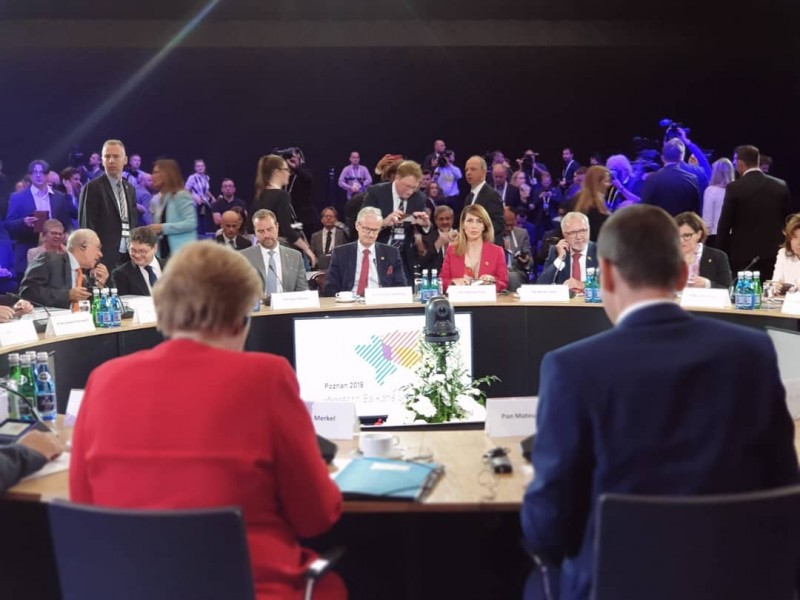 RCC Secretary General, Majlinda Bregu addressing the Western Balkans Leaders’ Summit in Poznan, Poland, 5 July 2019 (Photo: RCC/Erik Witsoe)