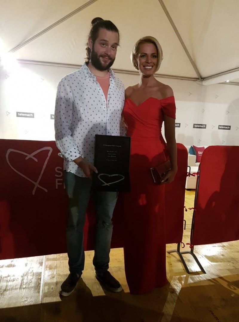 Dragana Djurica, RCC’s Senior Expert on Competitiveness with Neven Samardzic author of the film ‘Clean’, winner of the ‘Heart of Sarajevo’ for the Best Student Film at Sarajevo Film Festival 2017 (Photo: RCC/Alma Arslanagic Pozder)