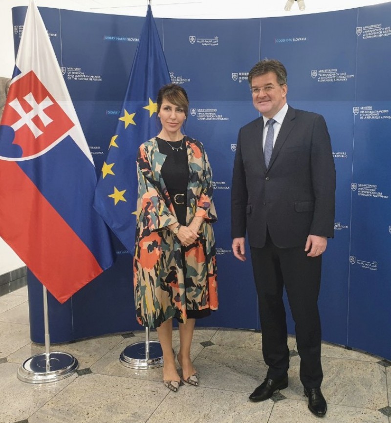 The Secretary General of the Regional Cooperation Council, Majlinda Bregu, met with Minister of Foreign Affairs of the Slovak Republic, Miroslav Lajcak, in Bratislava on 8 June 2019 (Photo: RCC/Amer Kapetanovic)