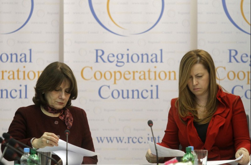Deputy RCC Secretary General, Jelica Minic (left), and Member of the EP’s Committee on Foreign Affairs, Anna Ibrisagic, opened a two-day seminar on the role of parliaments in the legislative process and in the government oversight in Western Balkans, 23 February 2011, Sarajevo, BiH. (Photo RCC/Dado Ruvic)