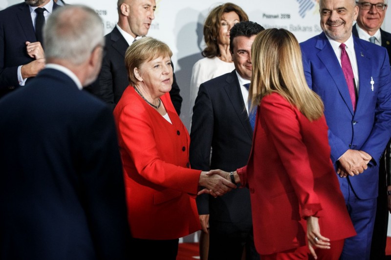 RCC Secretary General, Majlinda Bregu with German Chancellor, Angela Merkel at the Western Balkans Leaders’ Summit in Poznan, Poland, 5 July 2019 (Photo: Courtesy of German Government)