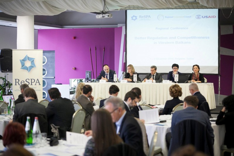 Participants of the Regional Conference Better Regulation and Competitiveness in Western Balkans, organized by RCC, ReSPA and USAID, held in Belgrade, 1-2 December 2016 (Photo: ReSPA/Ivan Zupanc)