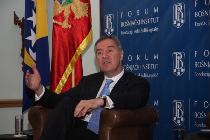 Prime Minister of Montenegro, Milo Đukanović, at a public lecture in Sarajevo, Bosnia and Herzegovina, 23 February 2010. (Photo RCC/Željko Smola)