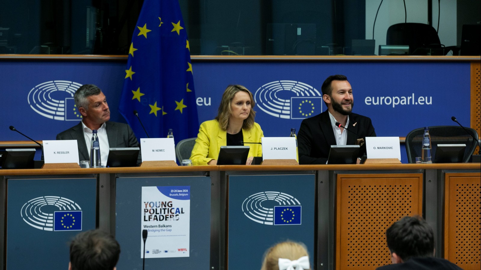 Ognjen Marković, RCC's WBYL 2 Team Leader (third on the left), gave concluding remarks at the 5th Bridging the Gap on youth political participation which took place in Brussels on 23-24 June 2026 (Photo: Laure Geerts)