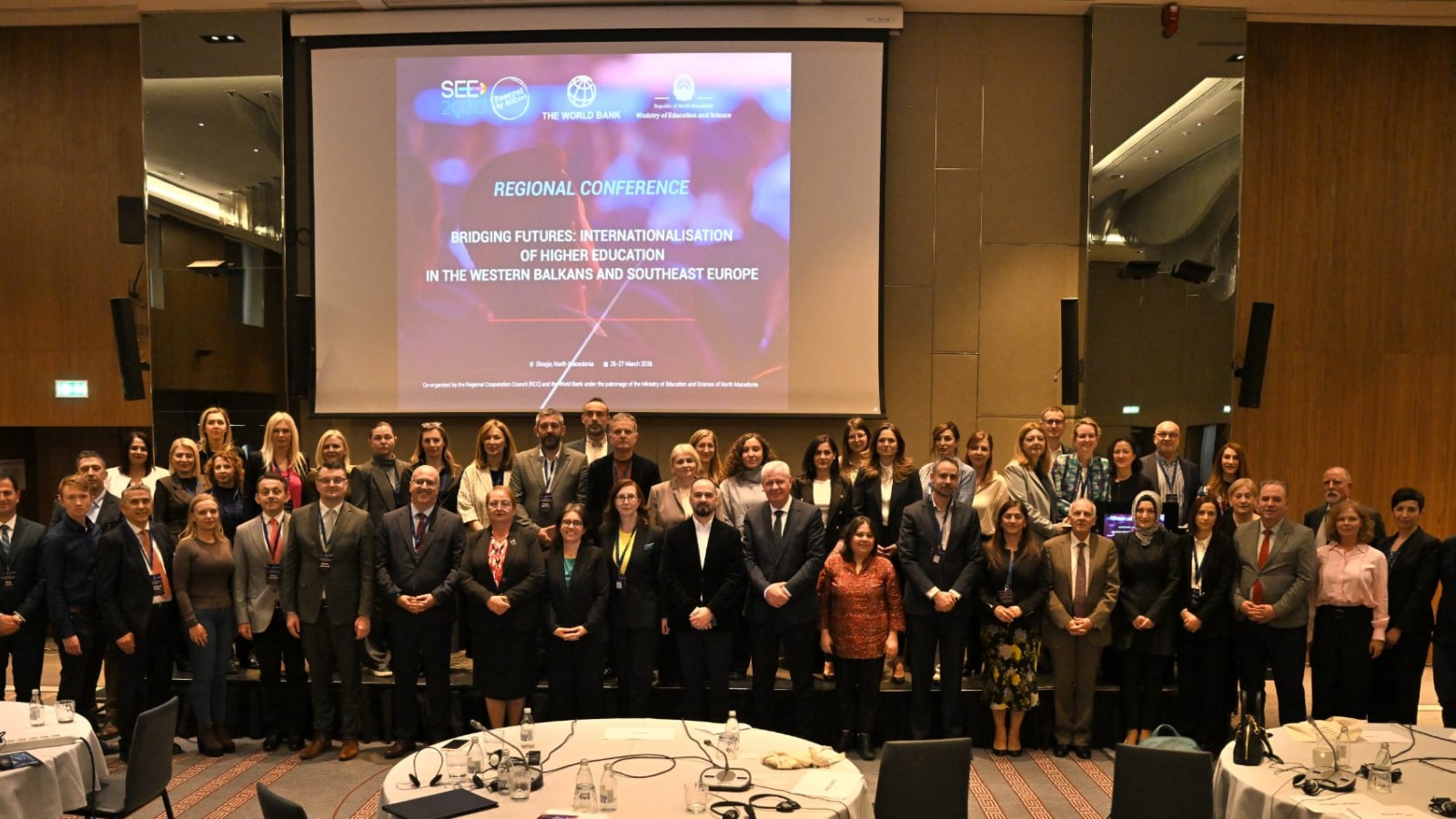 The conference “Bridging Futures: Internationalisation of Higher Education in the Western Balkans and Southeast Europe”, co-organised by the RCC, the World Bank, and the Ministry of Education and Science of North Macedonia, concluded in Skopje on 27 March 2026 with a call for stronger regional coordination to boost quality, mobility, and competitiveness (Photo: RCC)