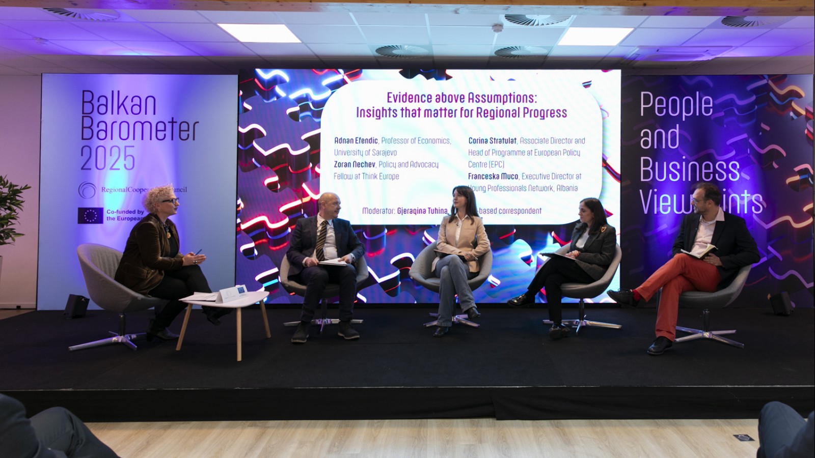 Panel discussion on Balkan Barometer 2025 data presented in Brussels on 11 December 2025 (Photo: RCC/Laure Geerts)