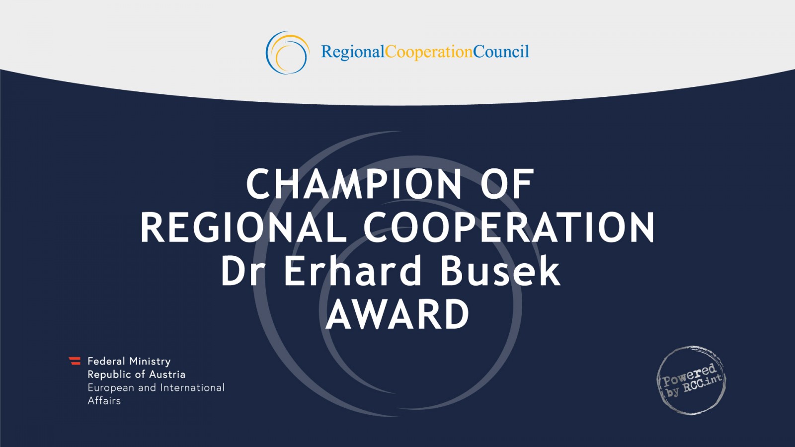 RCC to Present the Winner of the Champion of Regional Cooperation Dr Erhard Busek Award 