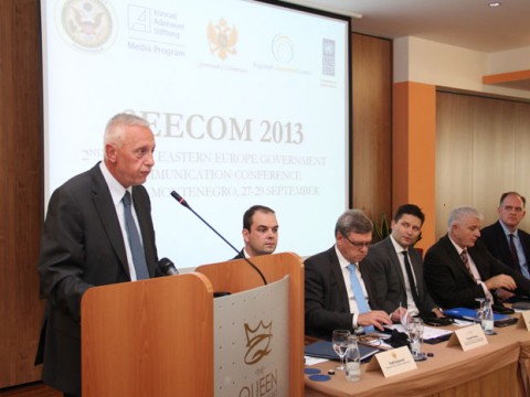 Jovan Tegovski (first left), RCC Chief of Staff, opens the 2nd South Eastern European Government Communication Conference, in Budva, Montenegro, on 27 September 2013.