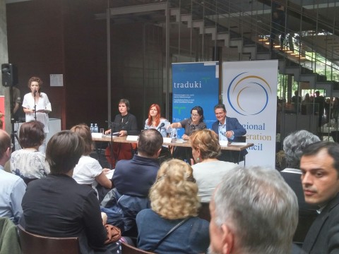 RCC supports two award winning authors from Bosnia and Herzegovina, Lejla Kalamujić (Sarajevo) and Tanja Stupar-Trifunović (Banja Luka), presenting their work to the Belgrade audience at the National Library of Serbia, on 14 June 2016. (Photo: RCC/Ratka Babic) RCC supports two award winning authors from Bosnia and Herzegovina, Lejla Kalamujić (Sarajevo) and Tanja Stupar-Trifunović (Banja Luka), presenting their work to the Belgrade audience at the National Library of Serbia, on 14 June 2016. (Photo: RCC/Ratka Babic)
