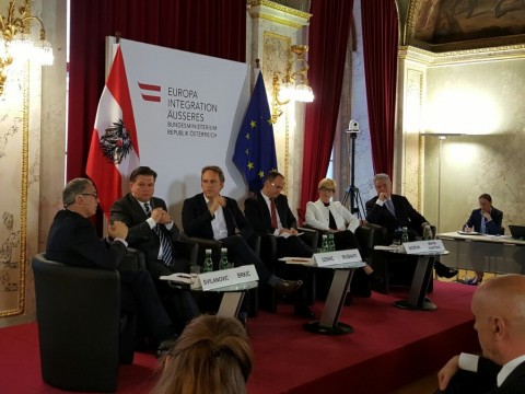 RCC Secretary General Goran Svilanovic at the Conference “Energizing the Enlargement Process by Solving Bilateral Disputes” in Vienna, 25-26 April 2016 (Photo: RCC/Nenad Sebek) RCC Secretary General Goran Svilanovic at the Conference “Energizing the Enlargement Process by Solving Bilateral Disputes” in Vienna, 25-26 April 2016 (Photo: RCC/Nenad Sebek)