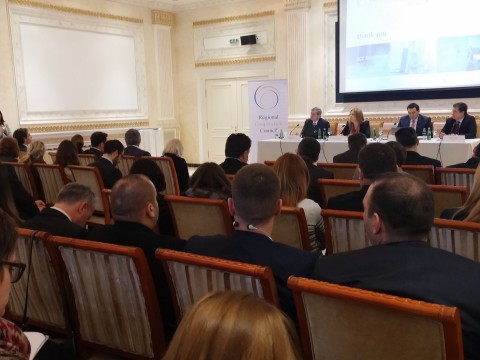 The implementation of the RCC's SEE 2020 strategy, was the focus of the conference in Pristina, organized by the RCC Secretariat in cooperation with the Ministry of Trade and Industry, and the OECD, on 3 February 2015. (Photo RCC/Selma Ahatovic-Lihic) The implementation of the RCC's SEE 2020 strategy, was the focus of the conference in Pristina, organized by the RCC Secretariat in cooperation with the Ministry of Trade and Industry, and the OECD, on 3 February 2015. (Photo RCC/Selma Ahatovic-Lihic)