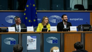 Ognjen Marković, RCC's WBYL 2 Team Leader (third on the left), gave concluding remarks at the 5th Bridging the Gap on youth political participation which took place in Brussels on 23-24 June 2026 (Photo: Laure Geerts)