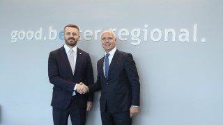 RCC Secretary General Amer Kapetanovic welcomes Montenegro's Minister of Public Administration Marash Dukaj at RCC Secretariat in Sarajevo on 10 July 2026 (Photo: Jasmin Sakovic)