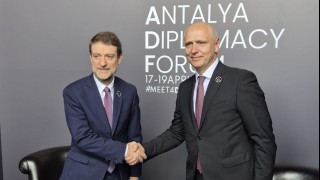 RCC Secretary General Amer Kapetanovic met with Minister for Europe and Foreign Affairs of Albania, Ferit Hoxha on the margins of Antalya Diplomacy Forum on 18 April 2026 (Photo: RCC) 