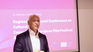 RCC Secretary General Amer Kapetanović opening the discussion titled “What Do We Ask of the Next Generation? Film, Democracy and Regional Competitiveness” on 19 August 2026 in Sarajevo (Photo: RCC/Jasmin Sakovic)