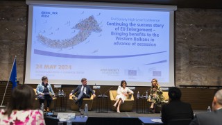 RCC Secretary General Majlinda Bregu at the opening of Civil Society High Level Conference, in Ljubljana on 24 May 2024 (Photo: RCC/Matej Kolakovic)