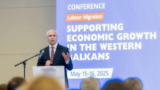 RCC Secretary General Amer Kapetanovic opened High-Level Conference on labour migrations in the Western Balkans takes place in Budva on 15 May 2025 (Photo: RCC/Danilo Papic)