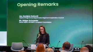 Danijela Gačević, Head of the RCC’s Programme Department opening the Donor Coordination Meeting on the Green Agenda for the Western Balkans (GAWB) on 15 October 2025 in Dubrovnik (Photo: RCC/Srdjan Kurajica)